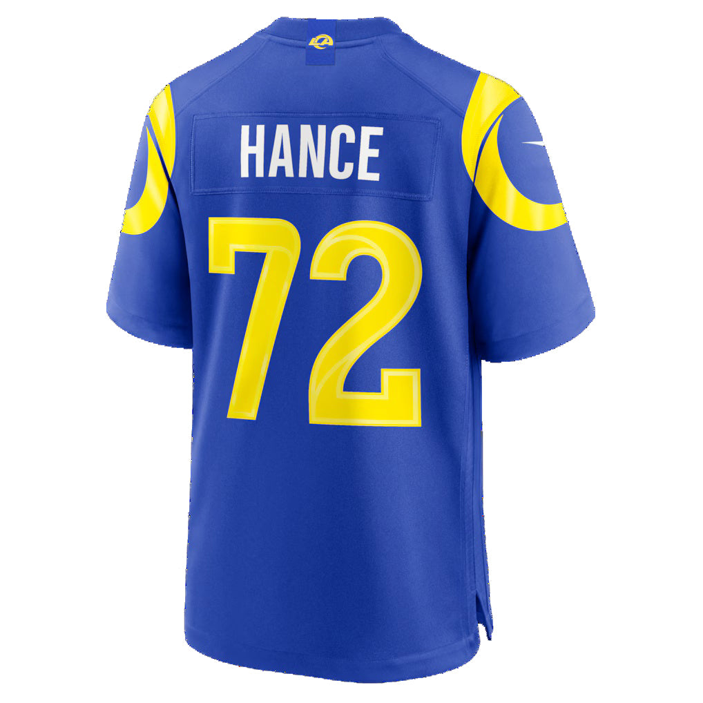 LA.Rams #72 Blake Hance Royal Team Game Jersey Thaam