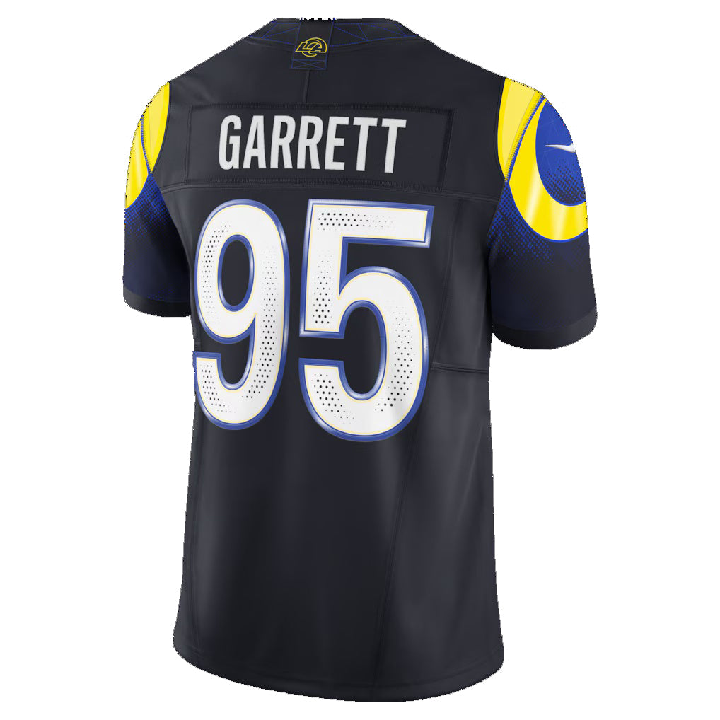 LA.Rams #95 Myles Garrett Dark Blue Rivalries Collection Stitched Limited Jersey Thaam