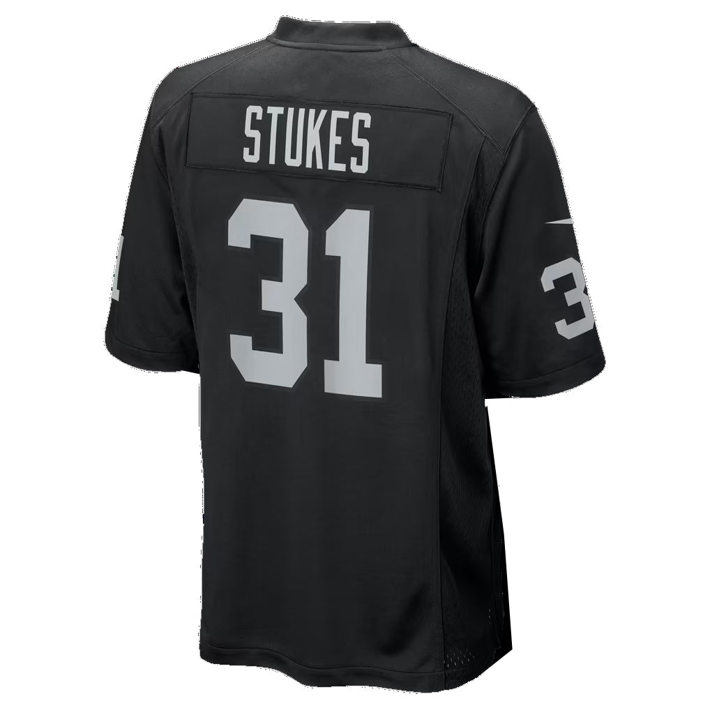 LV.Raiders #31 Treydan Stukes Black Team Game Football jersey Thaam