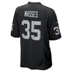 LV.Raiders #35 Hezekiah Masses Black Team Game Football jersey Thaam