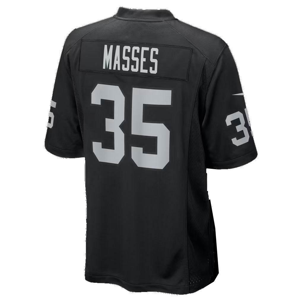 LV.Raiders #35 Hezekiah Masses Black Team Game Football jersey Thaam