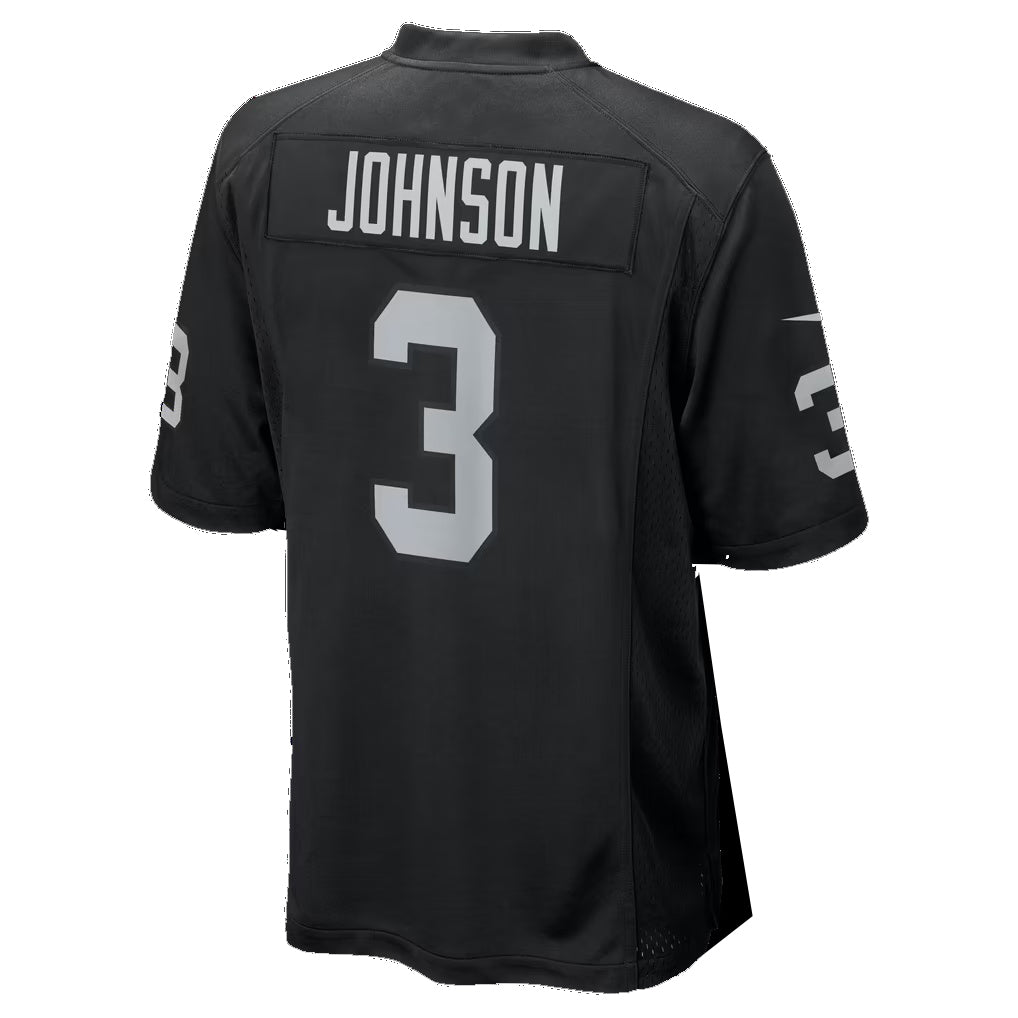 LV.Raiders #3 Taron Johnson Black Team Game Football jersey Thaam