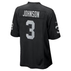 LV.Raiders #3 Taron Johnson Black Team Game Football jersey Thaam