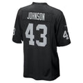 LV.Raiders #43 Dalton Johnson Black Team Game Football jersey Thaam