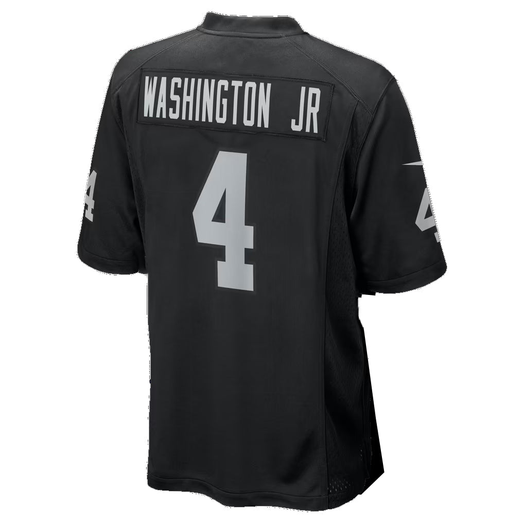 LV.Raiders #4 Mike Washington Jr. Black Team Game Football jersey Thaam