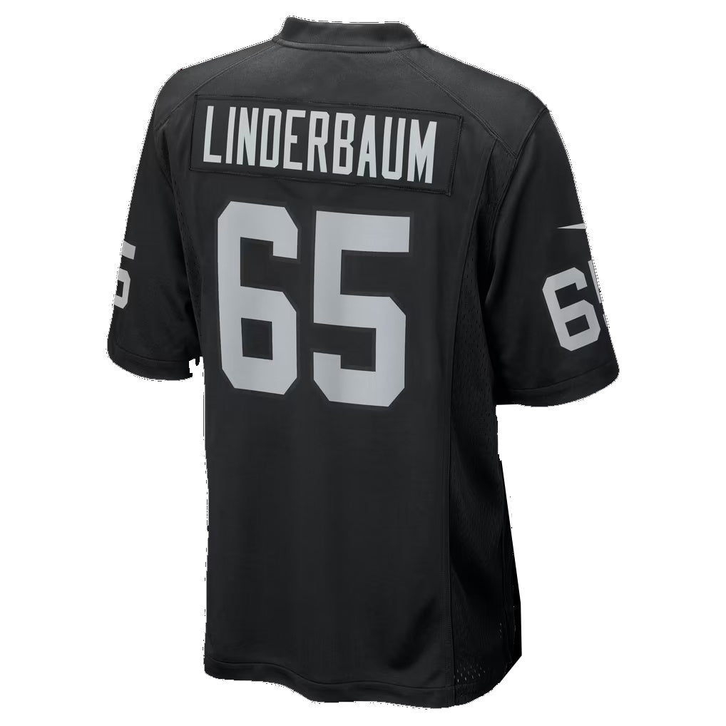 LV.Raiders #65 Tyler Linderbaum Black Team Game Football jersey Thaam