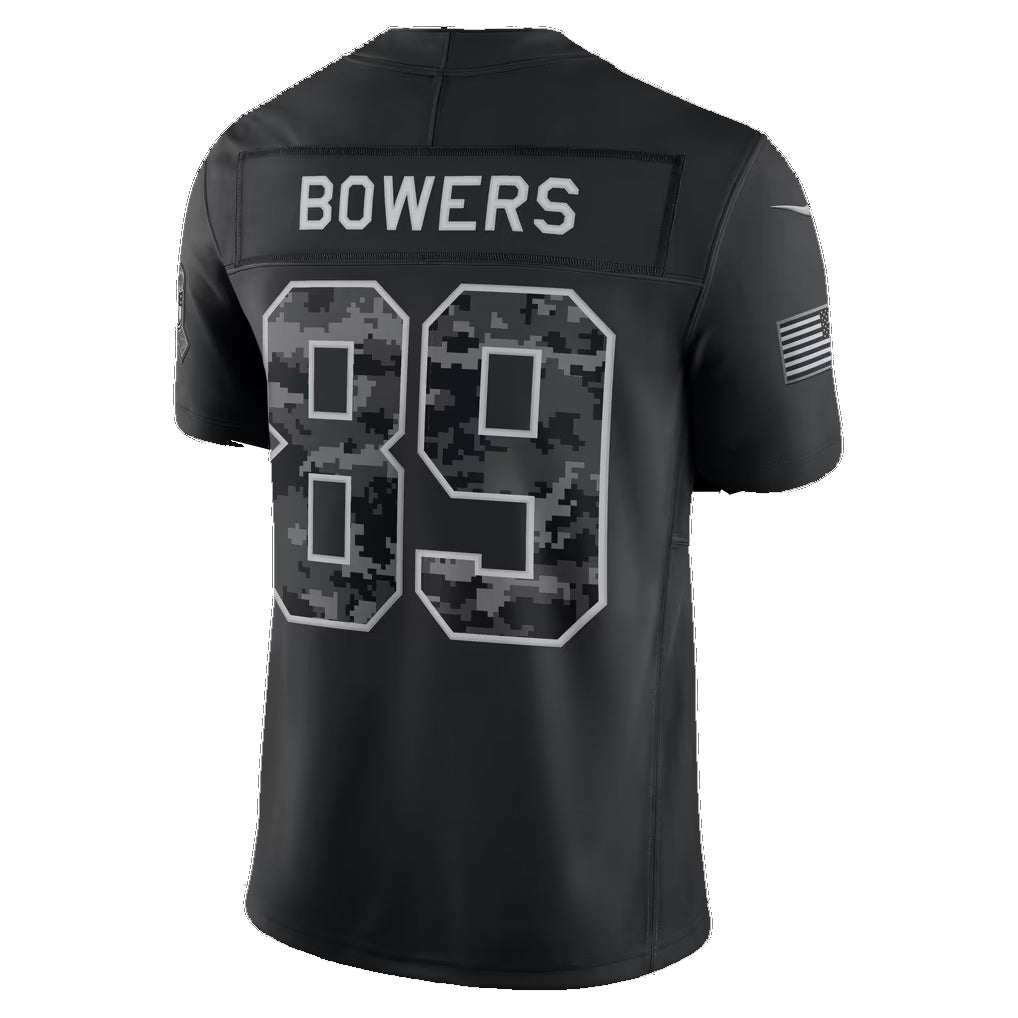 LV.Raiders #89 Brock Bowers Black 2026 Salute to Service Stitched Limited Football jersey Thaam