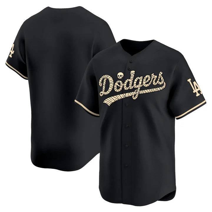 Los Angeles Dodgers Black 'Halloween Mummy Edition' Premier Limited jersey Thaam - Stitched Baseball jersey Thaam