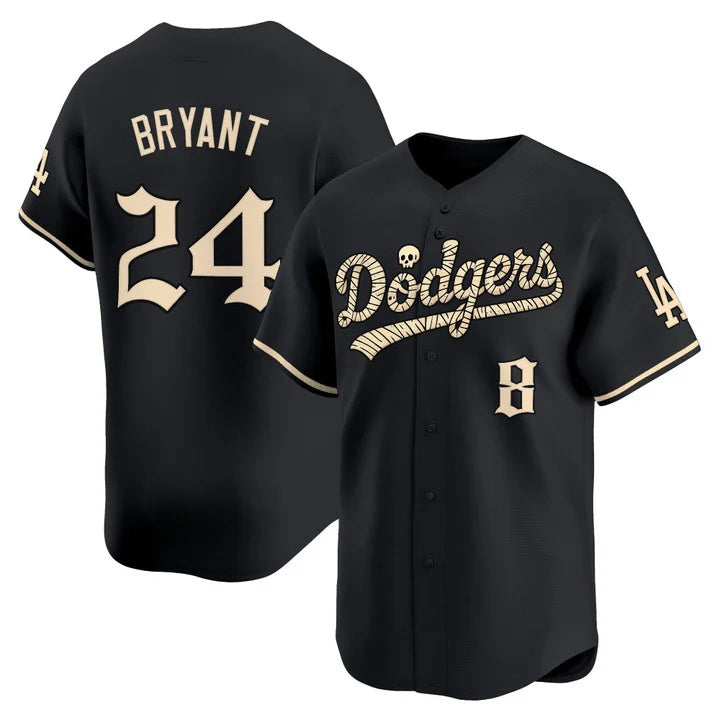 Los Angeles Dodgers Front #8 Back #24 Kobe Bryant Black 'Halloween Mummy Edition' Premier Limited Stitched Baseball jersey Thaam