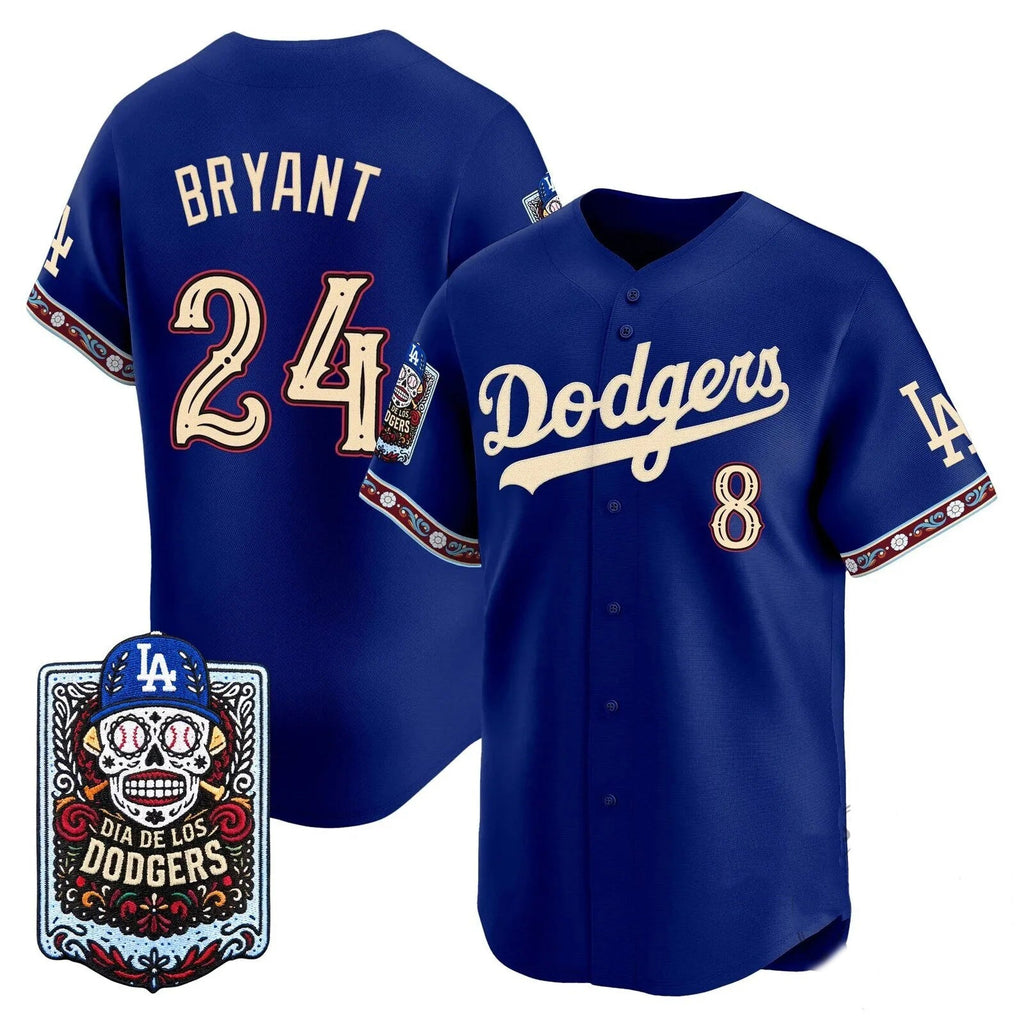 Los Angeles Dodgers Front #8 Back #24 Kobe Bryant x Dia De Los Muertos Royal 2026 Baseball jersey Thaam