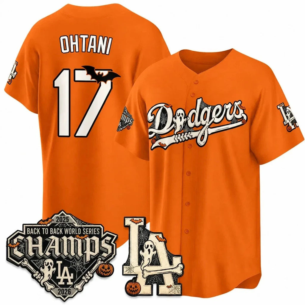 Los Angeles Dodgers #17 Shohei Ohtani Orange Halloween 2026 Baseball jersey Thaam