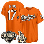 Los Angeles Dodgers #17 Shohei Ohtani Orange Halloween 2026 Baseball jersey Thaam