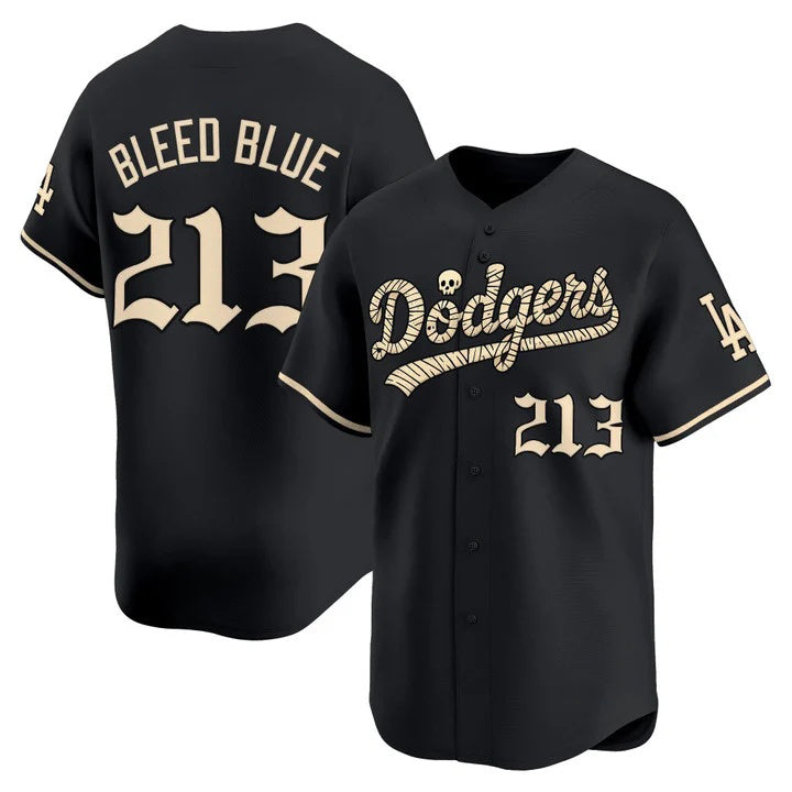 Los Angeles Dodgers #213 Bleed Blue Black 'Halloween Mummy Edition' Premier Limited Stitched Baseball jersey Thaam