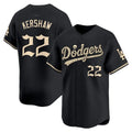Los Angeles Dodgers #22 Clayton Kershaw Black 'Halloween Mummy Edition' Premier Limited jersey Thaam - Stitched Baseball jersey Thaam