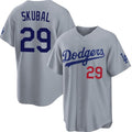Los Angeles Dodgers #29 Tarik Skubal Gray Cool Base Stitched Jersey THAAM