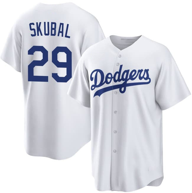 Los Angeles Dodgers #29 Tarik Skubal White Cool Base Stitched Jersey THAAM