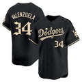 Los Angeles Dodgers #34 Fernando Valenzuela Black 'Halloween Mummy Edition' Premier Limited jersey Thaam - Stitched Baseball jersey Thaam