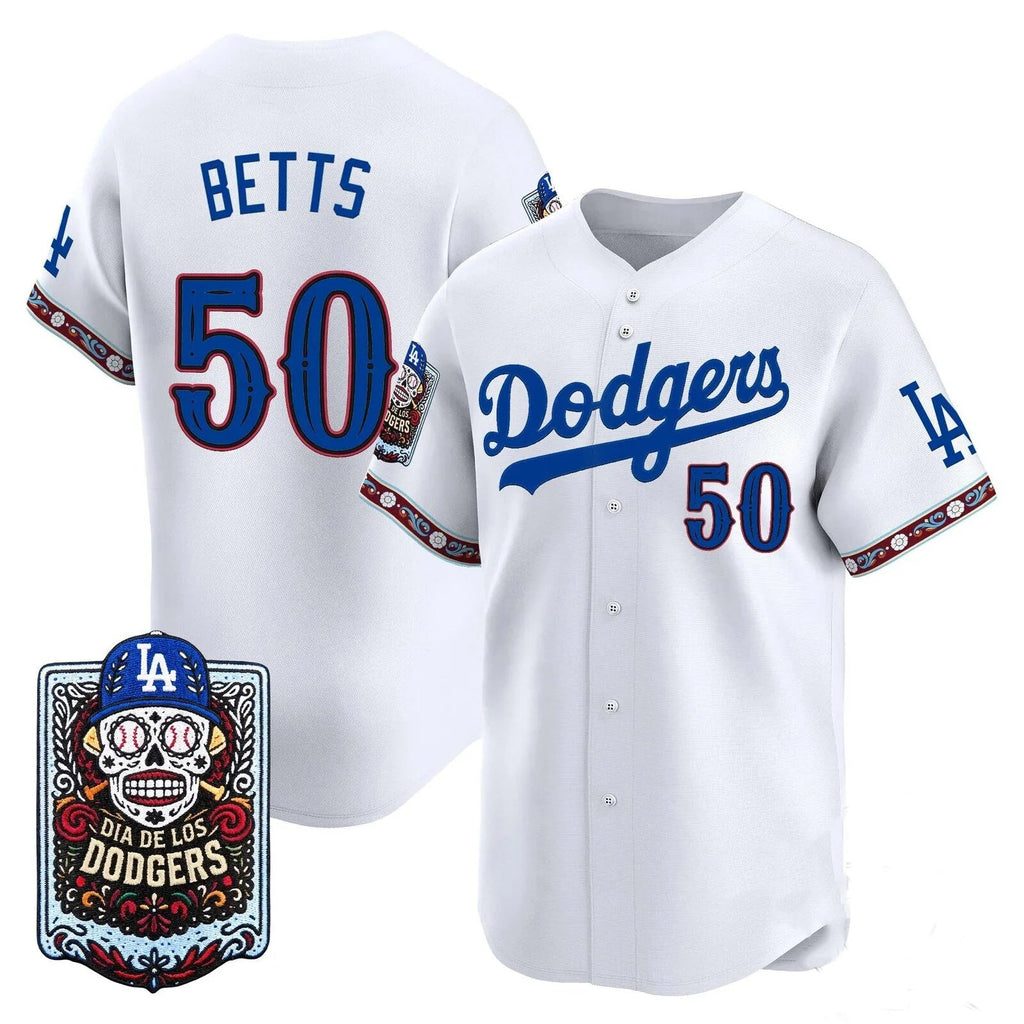 Los Angeles Dodgers #50 Mookie Betts x Dia De Los Muertos White 2026 Baseball jersey Thaam