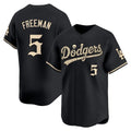 Los Angeles Dodgers #5 Freddie Freeman Black 'Halloween Mummy Edition' Premier Limited - Stitched Baseball jersey Thaam