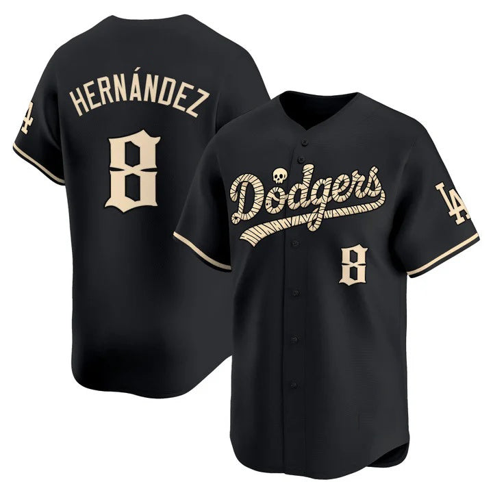 Los Angeles Dodgers #8 Enrique Hernandez Black 'Halloween Mummy Edition' Premier Limited jersey Thaam - Stitched Baseball jersey Thaam