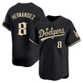 Los Angeles Dodgers #8 Enrique Hernandez Black 'Halloween Mummy Edition' Premier Limited jersey Thaam - Stitched Baseball jersey Thaam