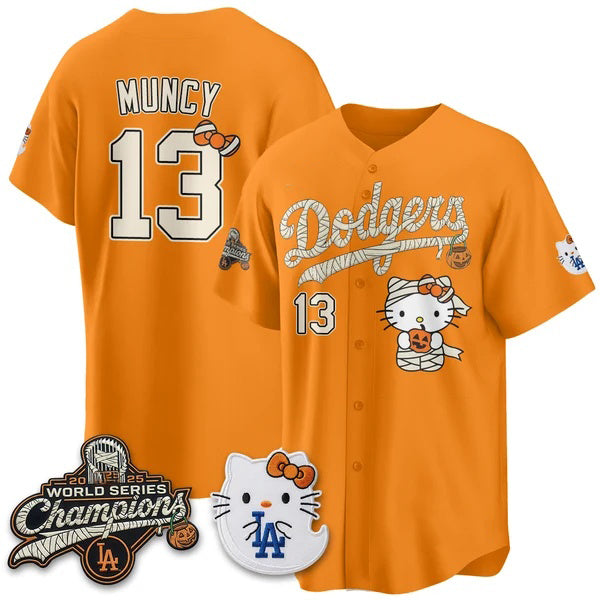 Los Angeles Dodgers #13 Max Muncy Orange Thaam Halloween 2026 Vapor V2- Stitched Jersey