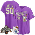 Los Angeles Dodgers #50 Mookie Betts Purple Thaam Halloween 2026 Vapor V2 Stitched Jersey