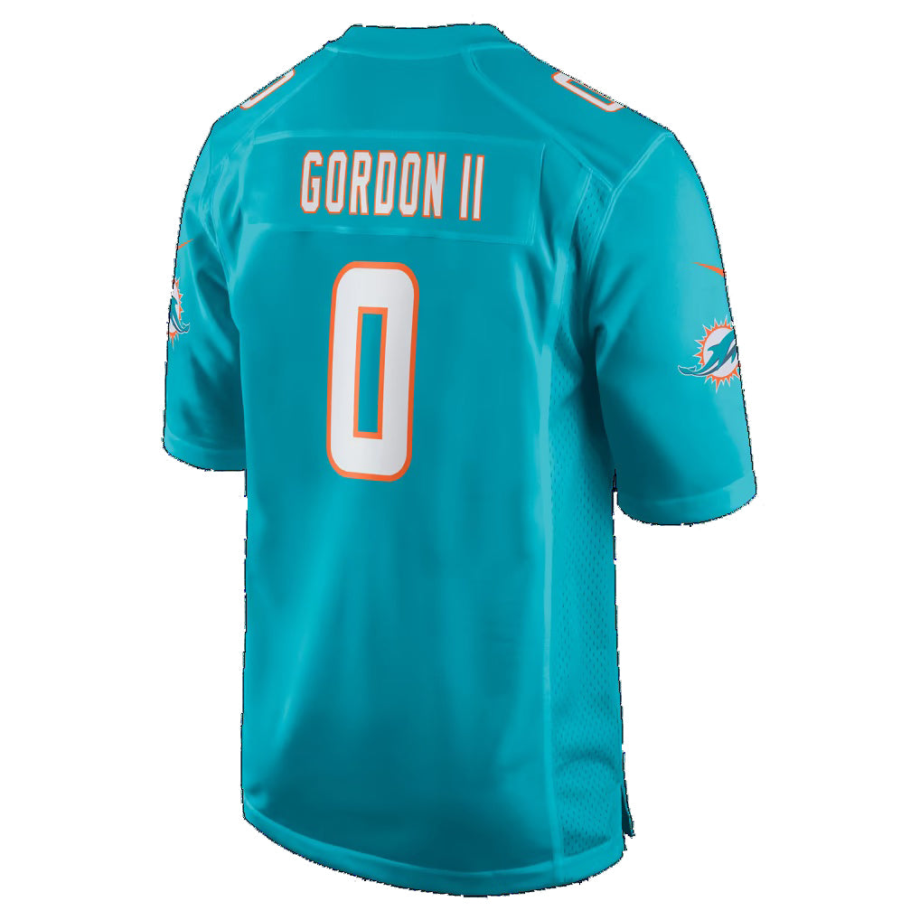 M.Dolphins #0 Ollie Gordon II Aqua Thaam Team Game Jersey