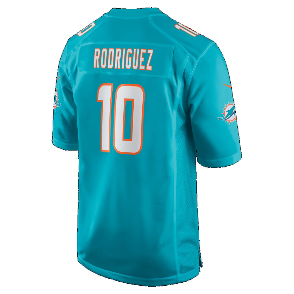 M.Dolphins #10 Jacob Rodriguez Aqua Game Football jersey Thaam