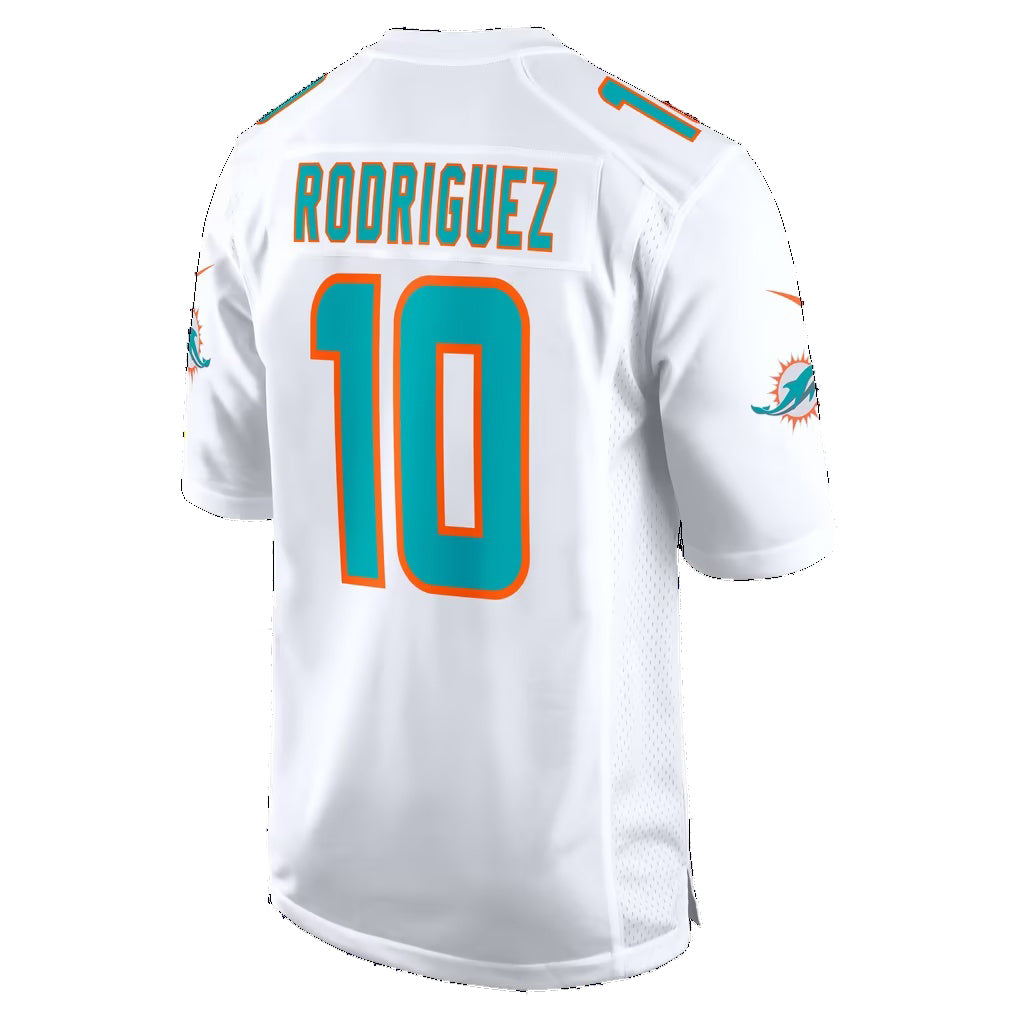M.Dolphins #10 Jacob Rodriguez White Game Football jersey Thaam