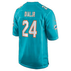 M.Dolphins #24 Marcellas Dial Jr. Aqua Team Game Football jersey Thaam