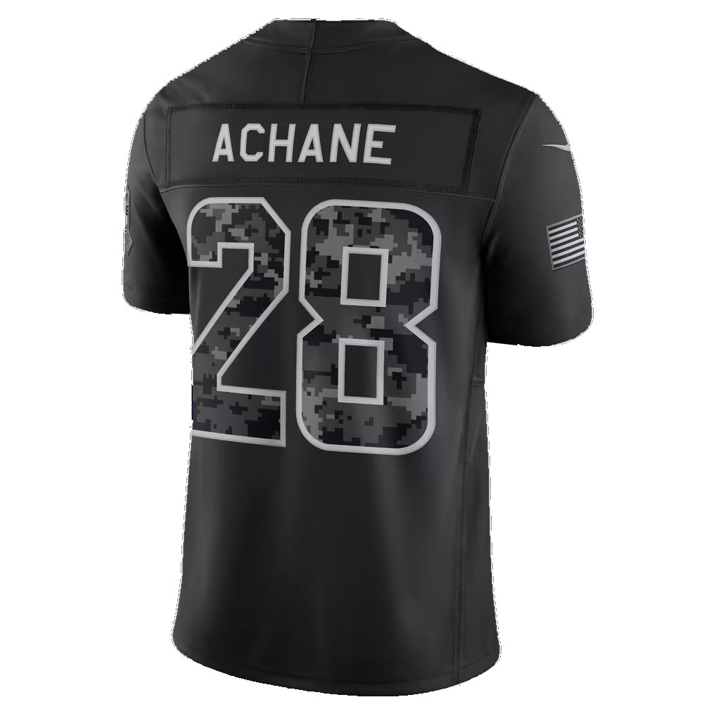 M.Dolphins #28 De¡¯Von Achane Black 2026 Salute to Service Stitched Limited Football jersey Thaam