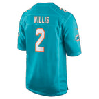 M.Dolphins #2 Malik Willis Aqua Game Football jersey Thaam