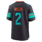 M.Dolphins #2 Malik Willis Pitch Blue Thaam Rivalries Collection Game Jersey