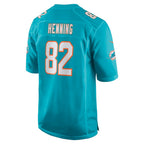 M.Dolphins #82 AJ Henning Aqua Team Game Jersey THAAM