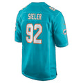 M.Dolphins #92 Zach Sieler Aqua Game Football jersey Thaam