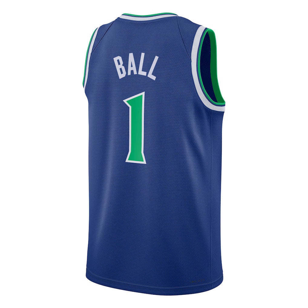 M.Timberwolves #1 LaMelo Ball Blue Icon Edition Swingman Basketball Jersey THAAM