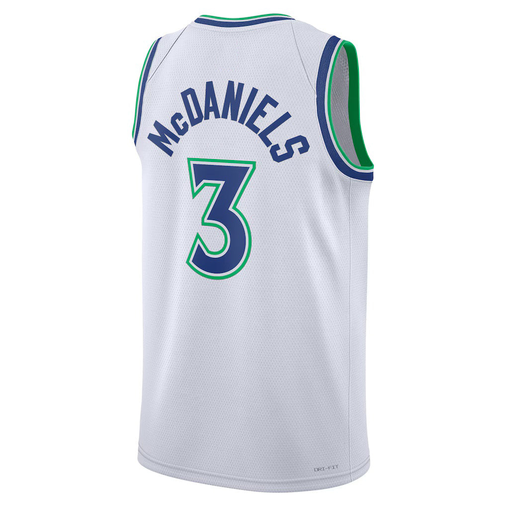 M.Timberwolves #3 Jaden McDaniels White Association Edition Swingman Basketball Jersey THAAM
