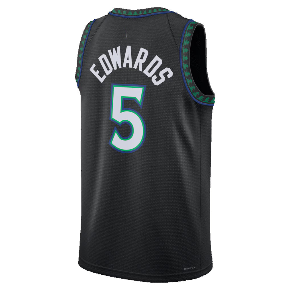 M.Timberwolves #5 Anthony Edwards Black Statement Edition Swingman Basketball Jersey THAAM