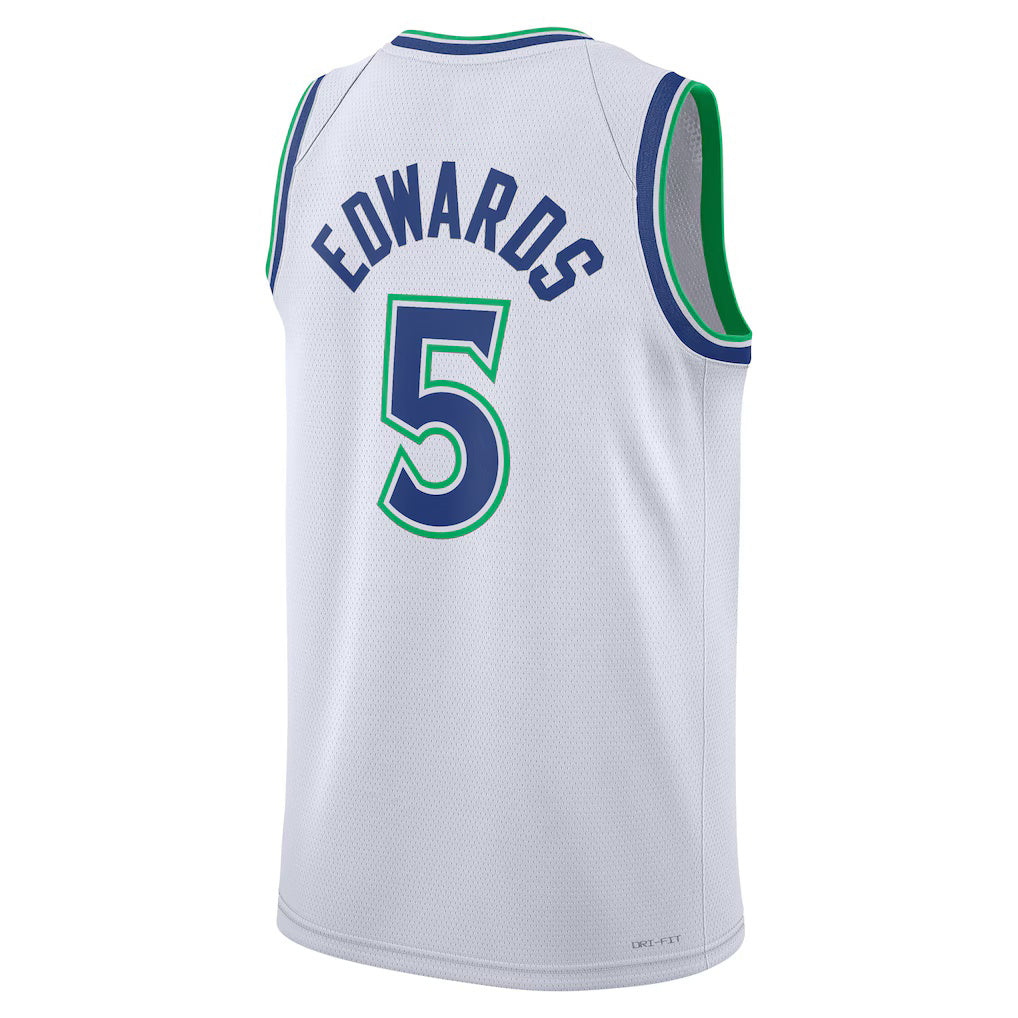 M.Timberwolves #5 Anthony Edwards White Association Edition Swingman Basketball Jersey THAAM