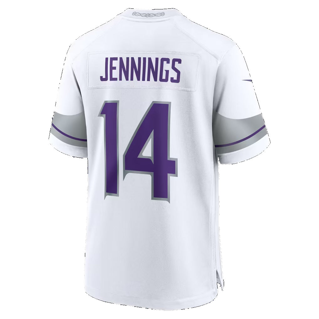 MN.Vikings #14 Jauan Jennings White Alternate Game Football jersey Thaam