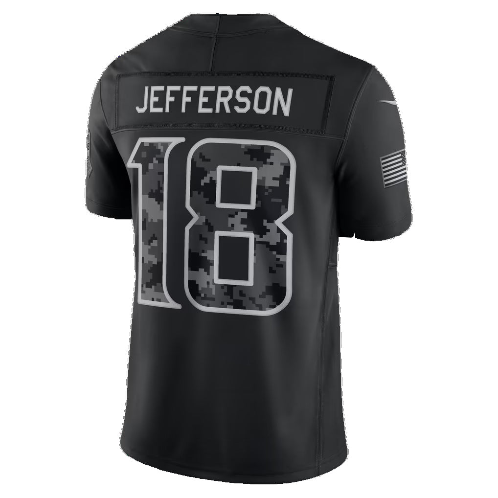 MN.Vikings #18 Justin Jefferson Black 2026 Salute to Service Stitched Limited Football jersey Thaam