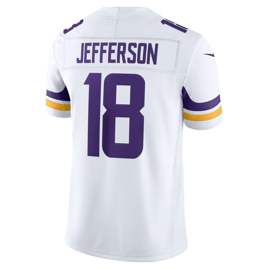 MN.Vikings #18 Justin Jefferson White Vapor F.U.S.E. Stitched Limited Jersey THAAM