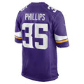 MN.Vikings #35 Bryce Phillips Purple Team Game Football jersey Thaam