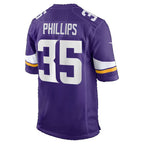 MN.Vikings #35 Bryce Phillips Purple Team Game Football jersey Thaam