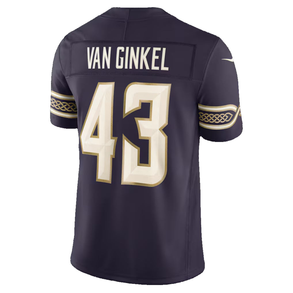 MN.Vikings #43 Andrew Van Ginkel Purple 2026 Rivalries Collection Stitched Limited Jersey Thaam