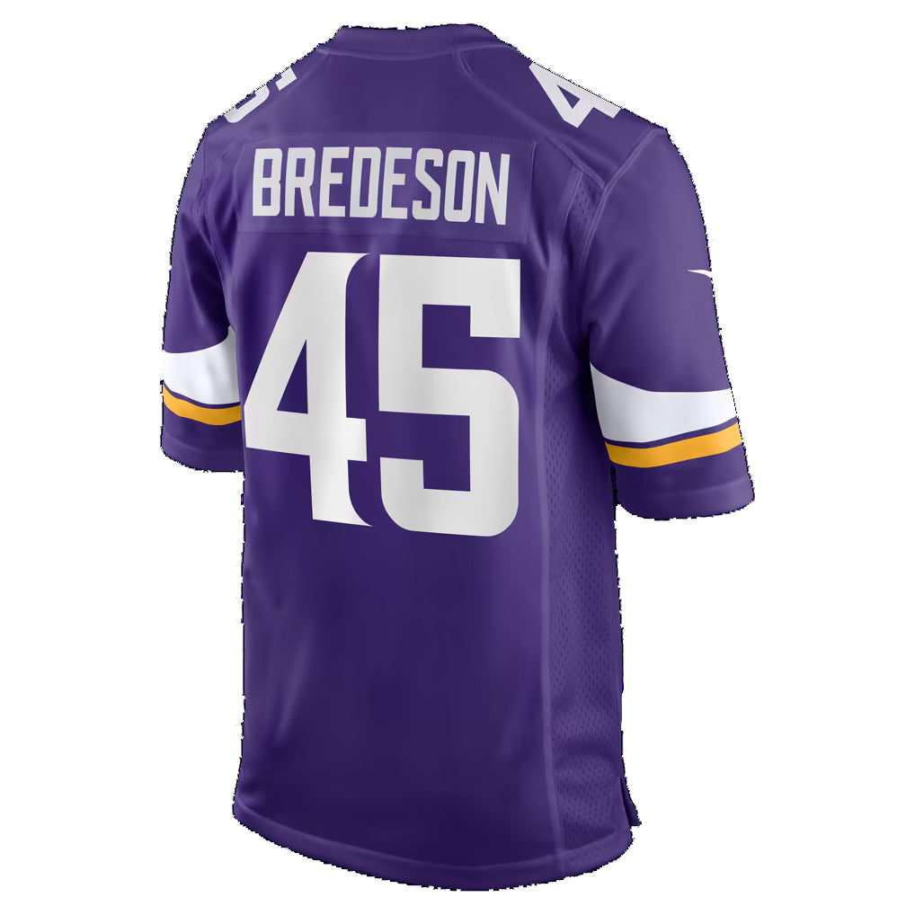 MN.Vikings #45 Max Bredeson Purple Team Game Football jersey Thaam
