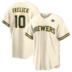 Milwaukee Brewers #10 Sal Frelick Cream 2026 World Series Home Replica Jersey THAAM