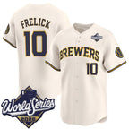 Milwaukee Brewers #10 Sal Frelick Cream 2026 World Series Limited Stitched Jersey THAAM