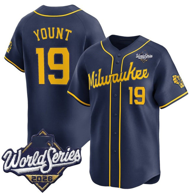Milwaukee Brewers #19 Robin Yount Navy 2026 World Series Alternate Limited Stitched Jersey THAAM